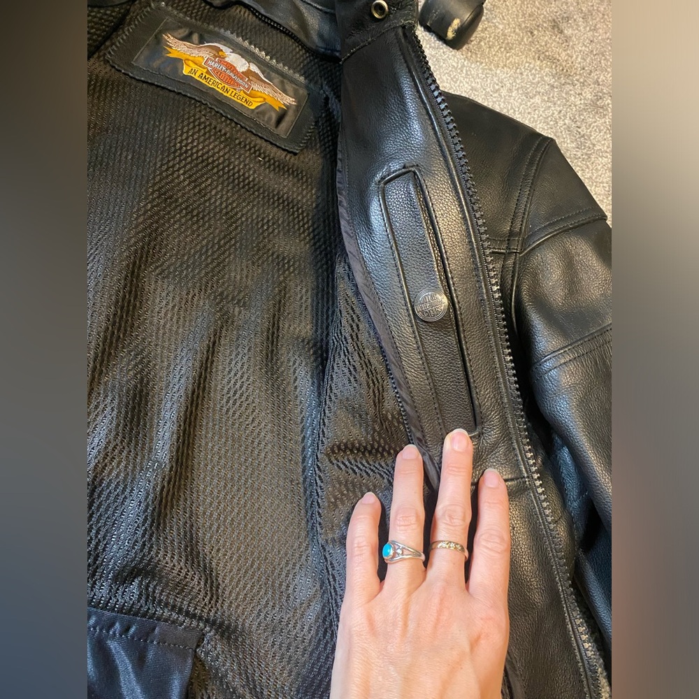 Harley Davidson Men’s Vintage Leather Racing Jacket Large Black NWOT